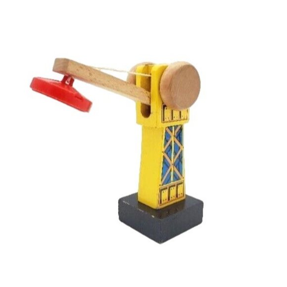 Red Yellow Black Melissa& Doug‎ Wooden railway Yk 16068 crane for learning curve - Picture 1 of 10